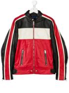 Diesel Kids Teen Colour-block Leather Jacket - Black