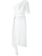 Manning Cartell Belted One Shoulder Dress, Women's, Size: 8, White, Spandex/elastane/viscose