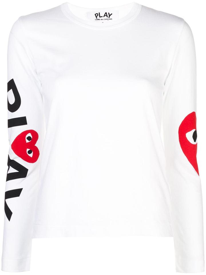 Comme Des Garçons Play Heart Logo Sweatshirt - White