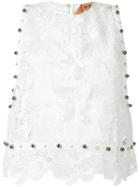 No21 Lace Blouse, Women's, Size: 44, White, Polyester/metal