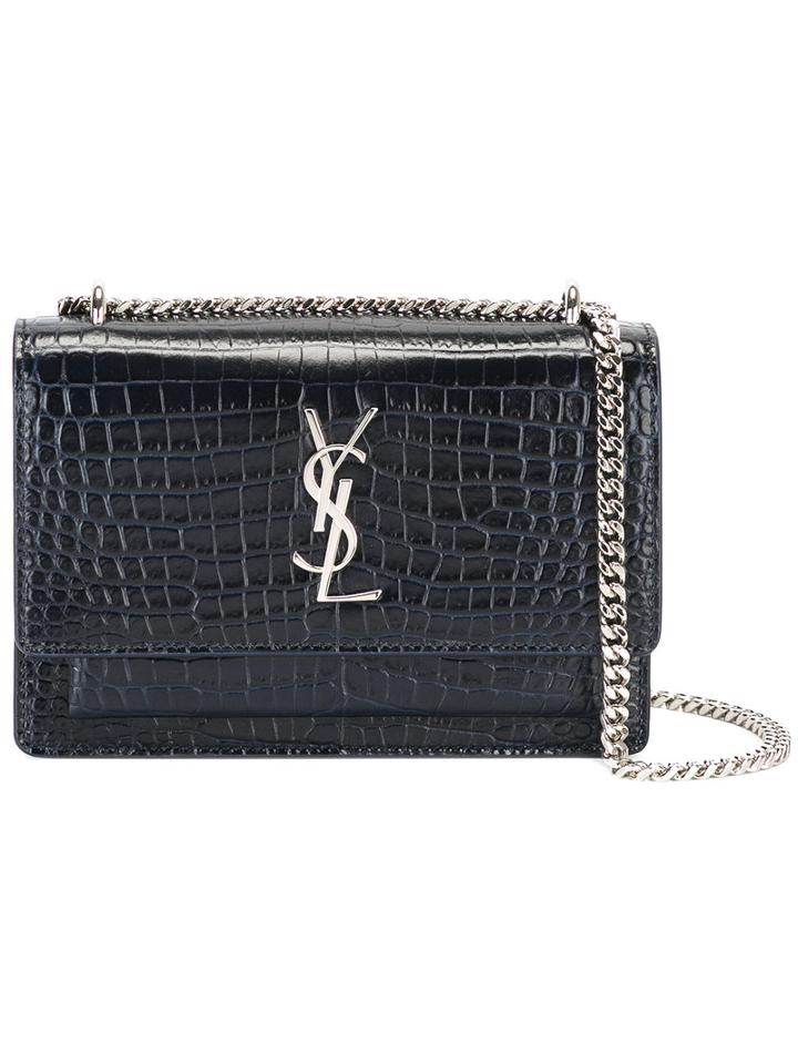 Monogram Bag - Women - Leather - One Size, Blue, Leather, Saint Laurent