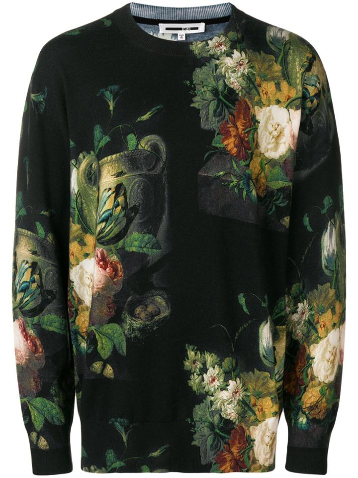 Mcq Alexander Mcqueen Dutch Floral Print Sweater - Black