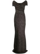 Talbot Runhof Tokara Off Shoulder Maxi Dress - Black