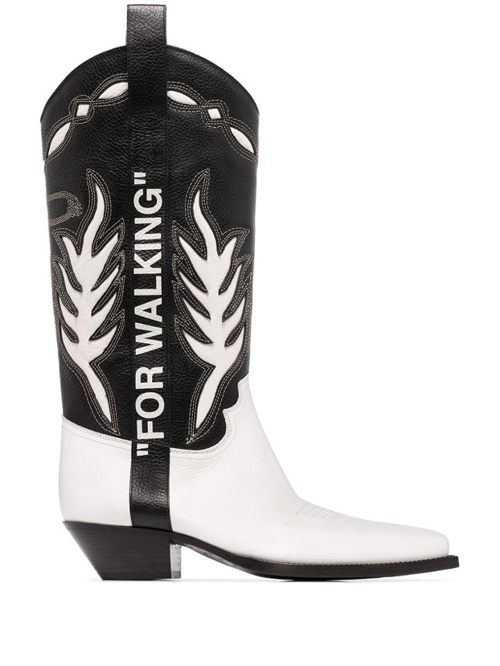 Off-white White And Black For Walking Cowboy Boots