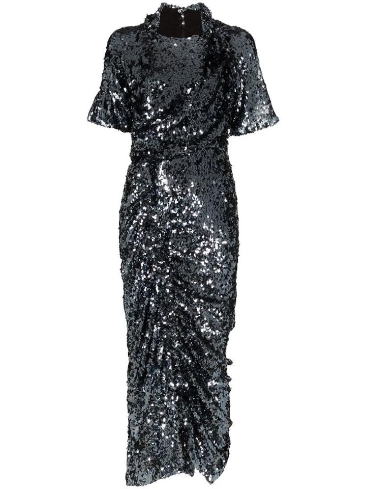 Preen By Thornton Bregazzi Sophia Sequin-embellished Ruched Midi-dress
