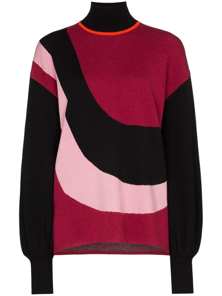 Roksanda Roks Knt Trtl Nk Intrsia Clr Blk - Red