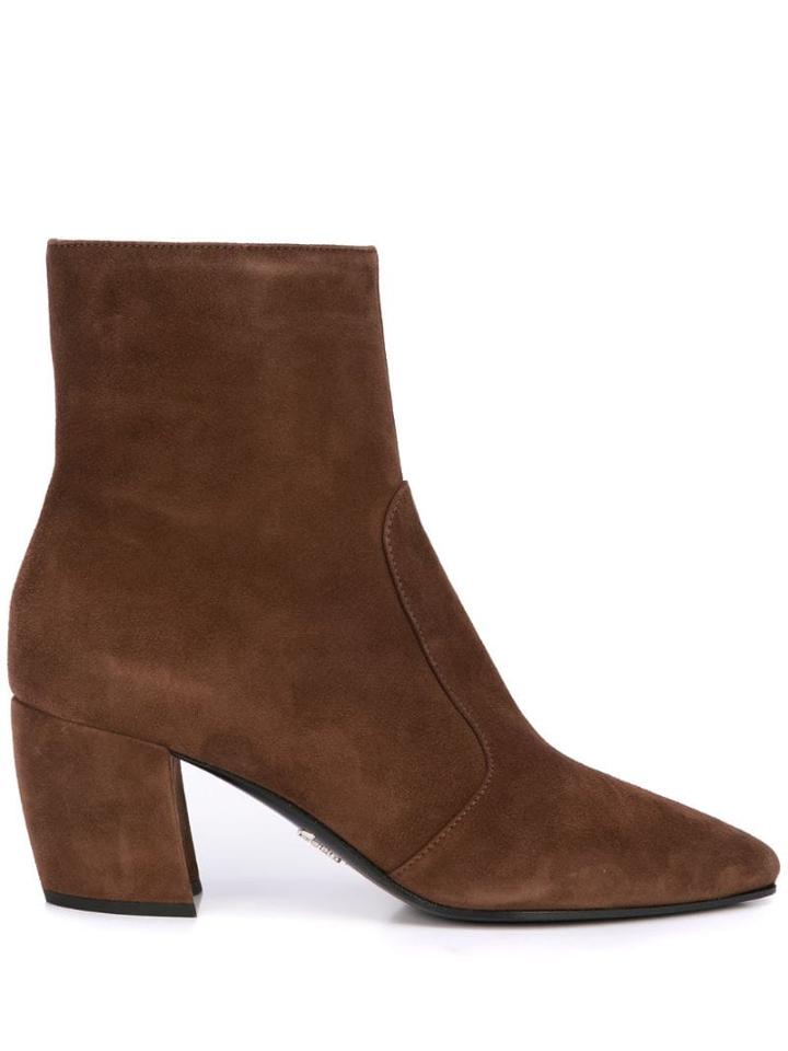 Prada Low-heel Ankle Boots - Brown
