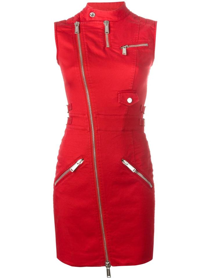 Dsquared2 Zip Detail Twill Dress