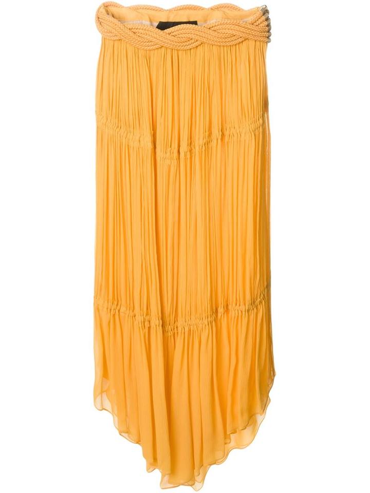 Jay Ahr Rope Detail Handkerchief Skirt, Women's, Size: 38, Yellow/orange, Silk/nylon