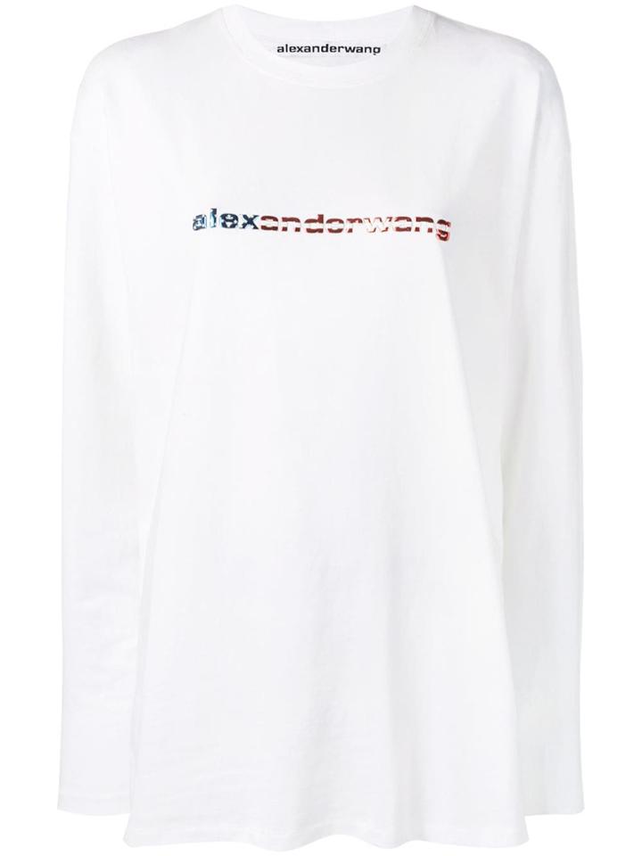 Alexander Wang Logo Print Longsleeved T-shirt - White