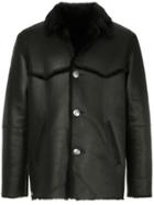 The Letters Shearling Jacket - Black