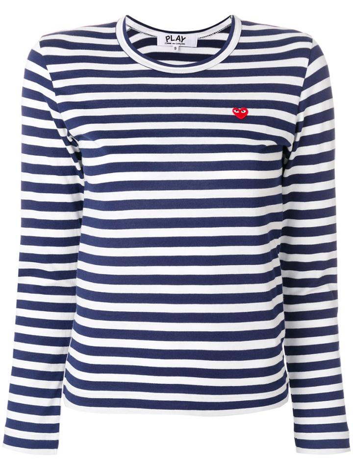 Comme Des Garçons Play Striped T-shirt - White