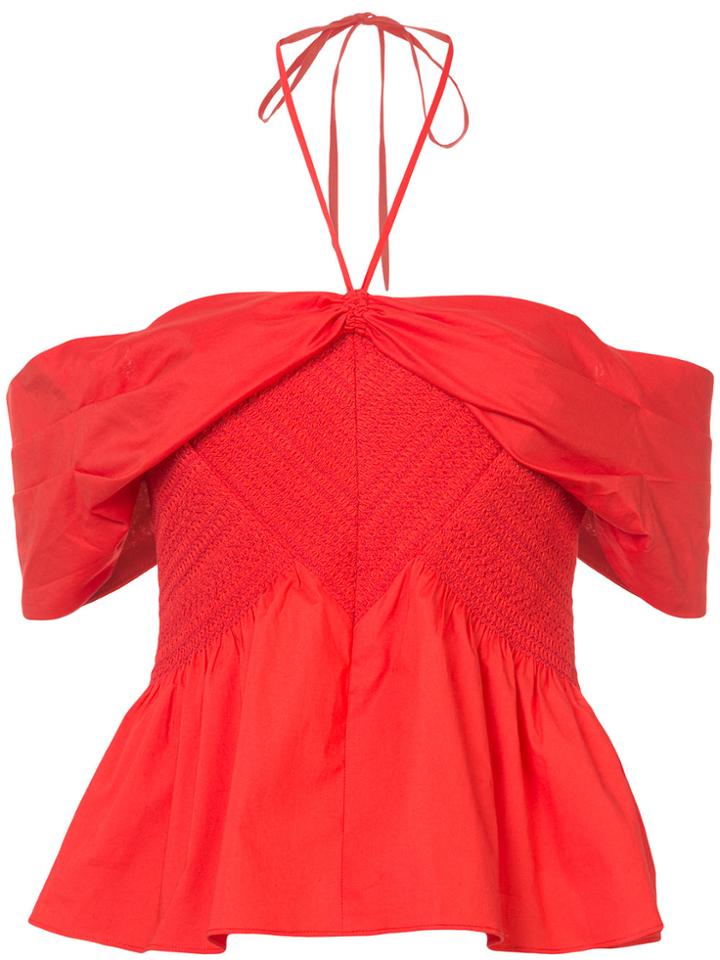 Tanya Taylor Halter Top - Red