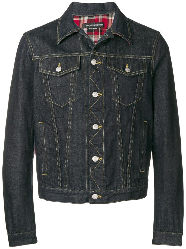 Alexander Mcqueen Eyewear Heavy Denim Jacket - Blue