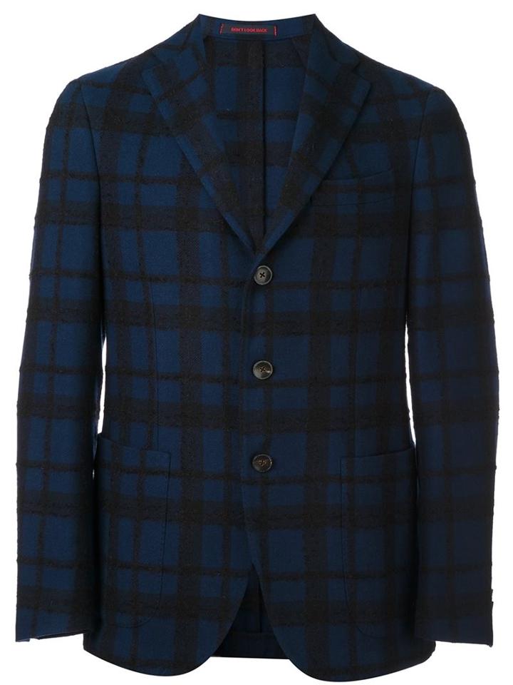 The Gigi 'degas' Checked Blazer, Men's, Size: 48, Blue, Cotton/polyamide/cupro/other Fibers