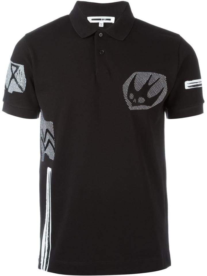 Mcq Alexander Mcqueen 'swallow Woodcut' Polo Shirt