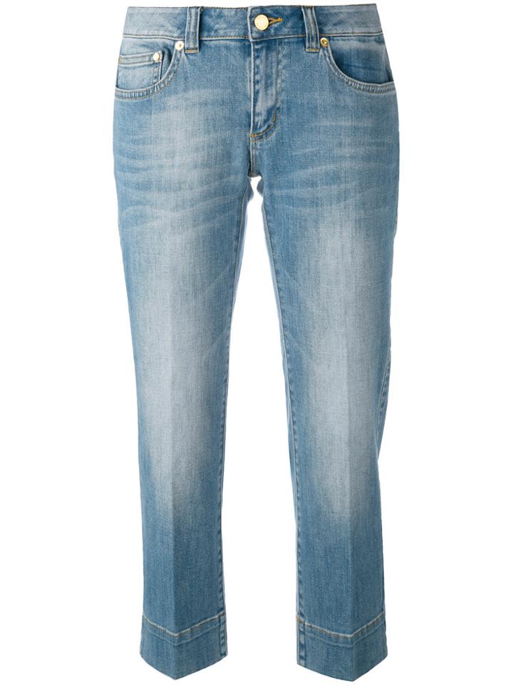 Michael Michael Kors Stonewashed Cropped Jeans - Blue
