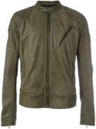 Belstaff Zipped Pocket Jacket, Men's, Size: 50, Green, Calf Leather/viscose