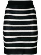 Balmain Striped Knit Skirt - Black