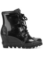 Sorel Joan Rain-wedge Boots - Black