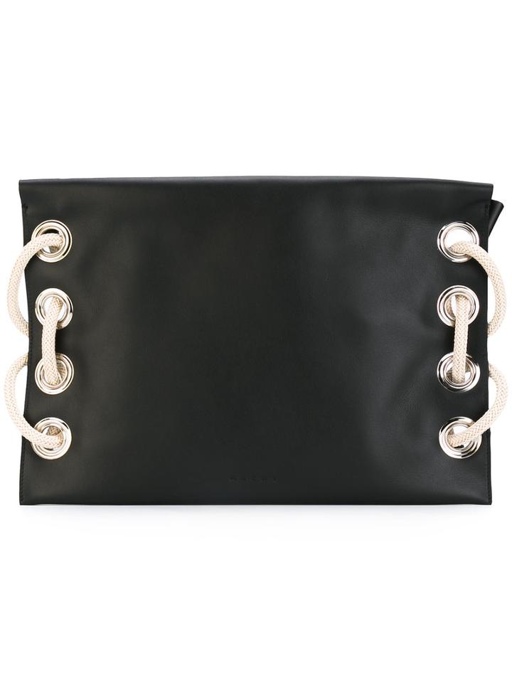 Marni - Satellite Clutch Bag - Women - Calf Leather - One Size, Black, Calf Leather