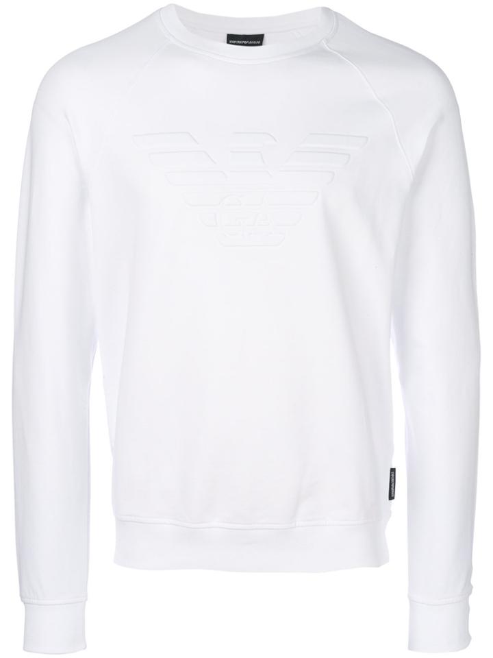 Emporio Armani Textured Logo Sweatshirt - White