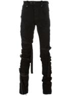 Unravel Project Elongated Strappy Skinny Jeans, Men's, Size: 29, Black, Cotton/spandex/elastane/polyester