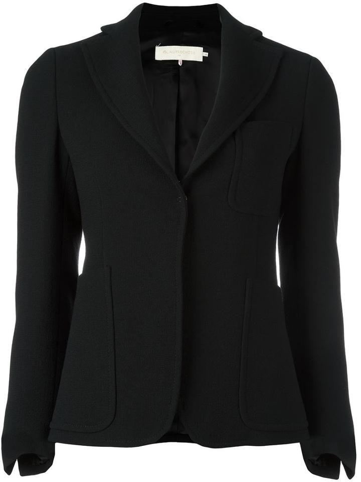 L'autre Chose Patch Pockets Blazer, Women's, Size: 42, Black, Virgin Wool/viscose