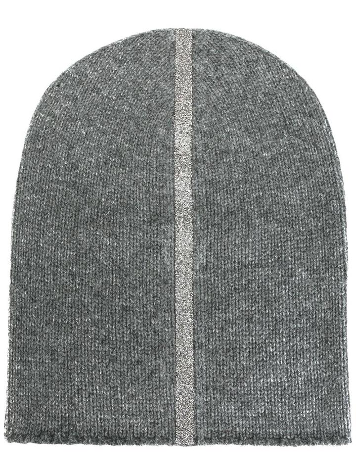 Warm-me 'aron Strip' Beanie, Women's, Grey, Cashmere/metal