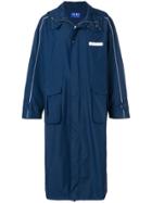 Ader Error Long Hooded Trench Coat - Blue