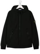 Stone Island Junior Logo Zipped Hoody - Black