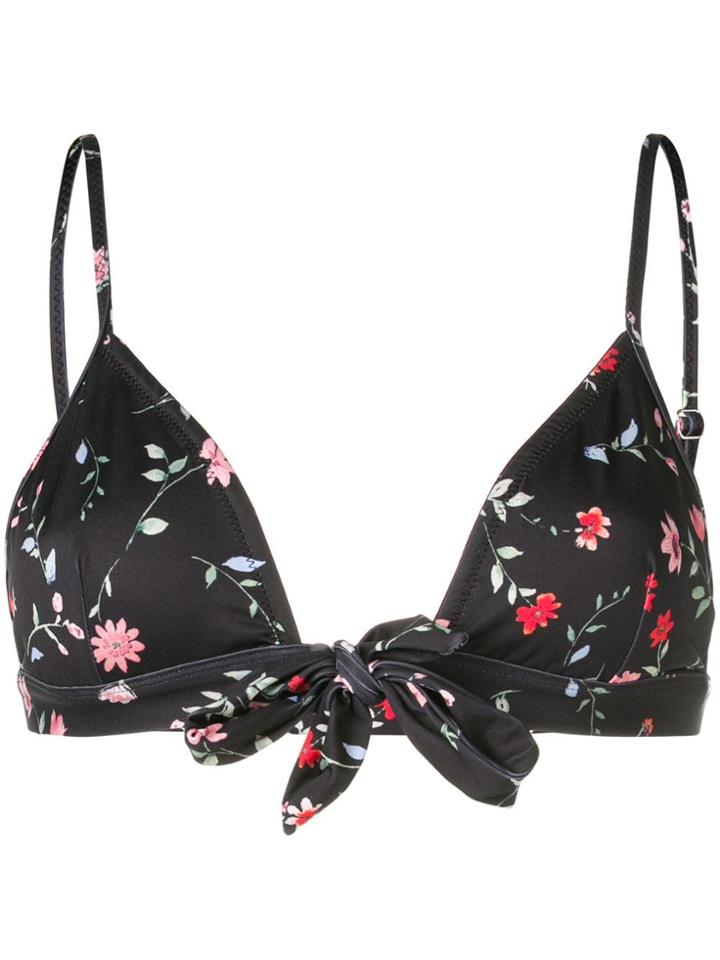 Ganni Floral Bikini Top - Black