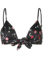 Ganni Floral Bikini Top - Black