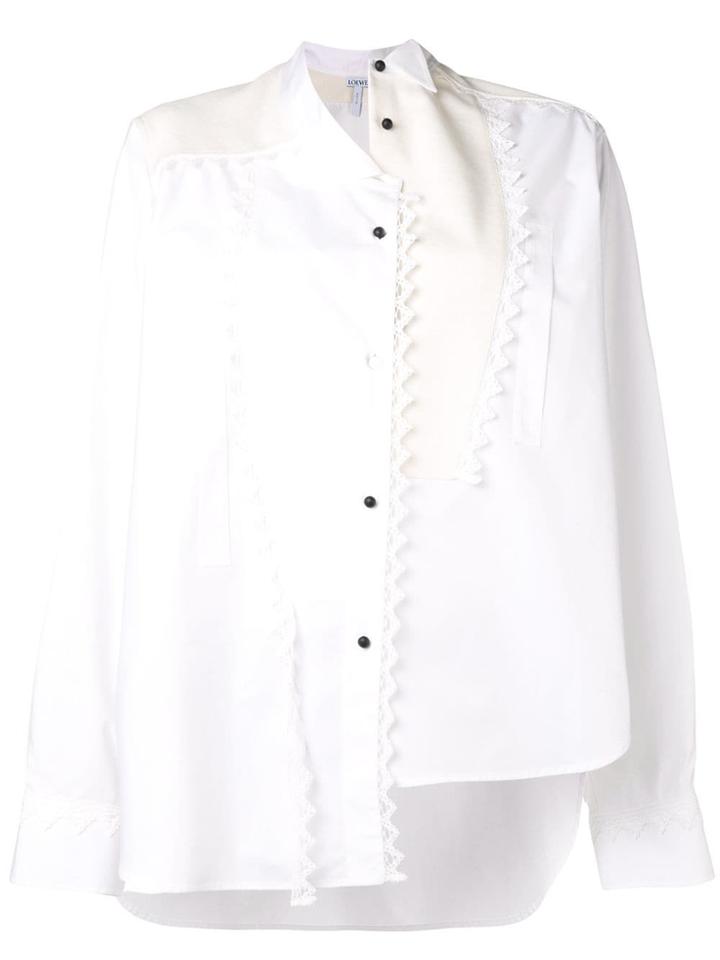 Loewe Lace Detail Asymmetric Shirt - White