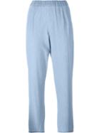 Equipment Cropped Chambray Trousers, Women's, Size: S, Blue, Cotton