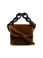 Marques'almeida Brown Chain-embellished Velvet Cross-body Bag