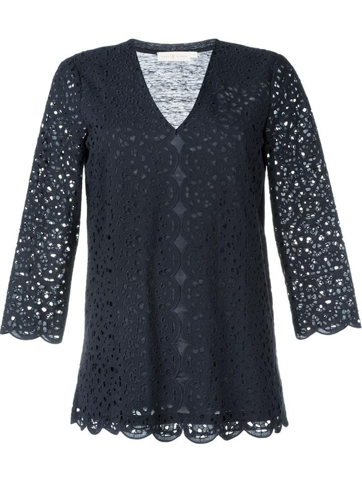 Tory Burch Embroidered V-neck Blouse
