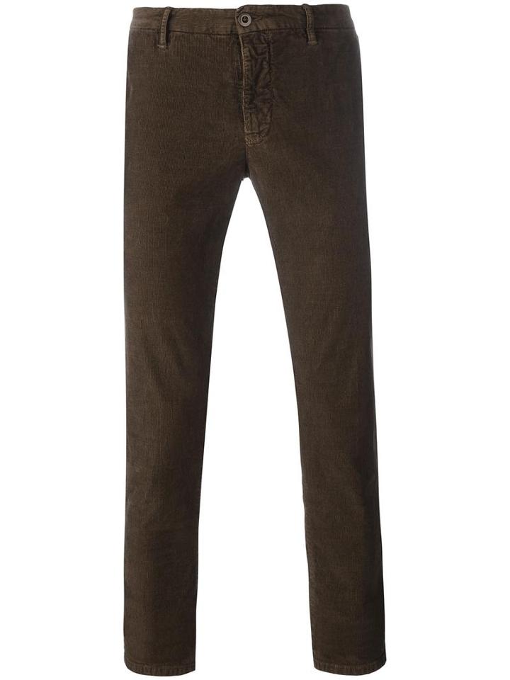 Incotex Straight Trousers, Men's, Size: 31, Brown, Cotton/spandex/elastane