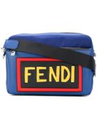 Fendi Logo Patch Shoulder Bag - Blue