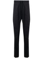 Emporio Armani Drawstring Straight Leg Trousers - Black