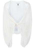 Halston Heritage Sheer Bolero, Women's, White, Silk