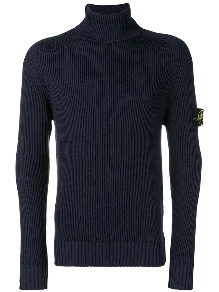 Stone Island Rib Knit Jumper - Blue