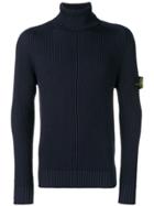 Stone Island Rib Knit Jumper - Blue