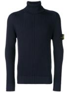 Stone Island Rib Knit Jumper - Blue