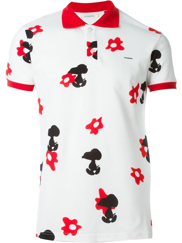 Iceberg Snoopy Print Polo Shirt
