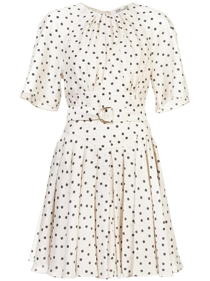 Dvf Diane Von Furstenberg Polka Dot Dress - White