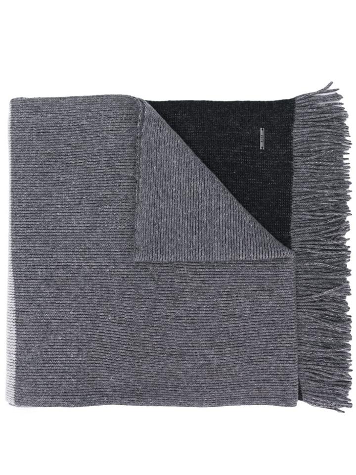 Boss Hugo Boss Two-tone Knit Scarf - Black