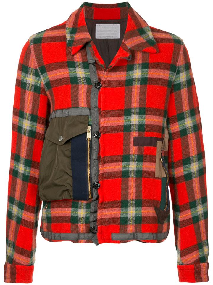 Kolor Checked Shirt Jacket - Red