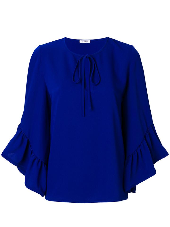 P.a.r.o.s.h. Front Tie Blouse - Blue