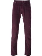 Jacob Cohen Plaid Skinny Jeans, Men's, Size: 33, Pink/purple, Cotton/spandex/elastane
